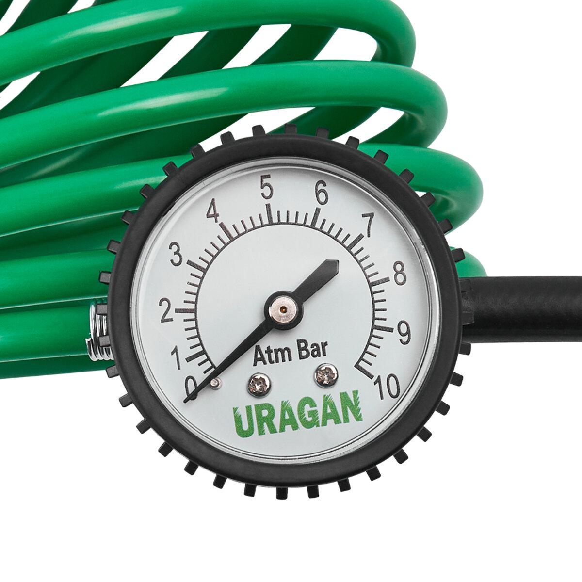 Компрессор автомобильный Uragan с зажимами АКБ 10 Атм 160 л/мин 600 Вт - фото 5