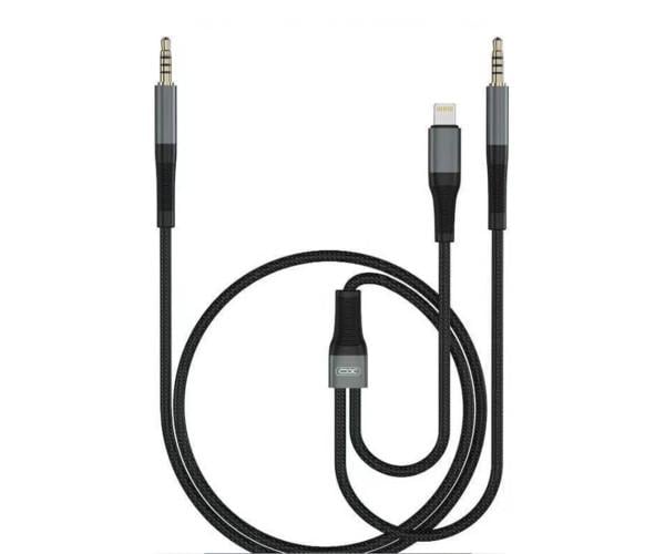 Переходник Xo NB178B Lightning to 2 AUX Black