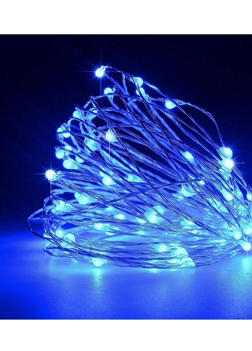 Гирлянда нить Капли росы на батарейках на 50 Led 5 м Синий (44f09621) Гирлянда нить Капли росы на батарейках на 50 Led 5 м Синий (44f09621)