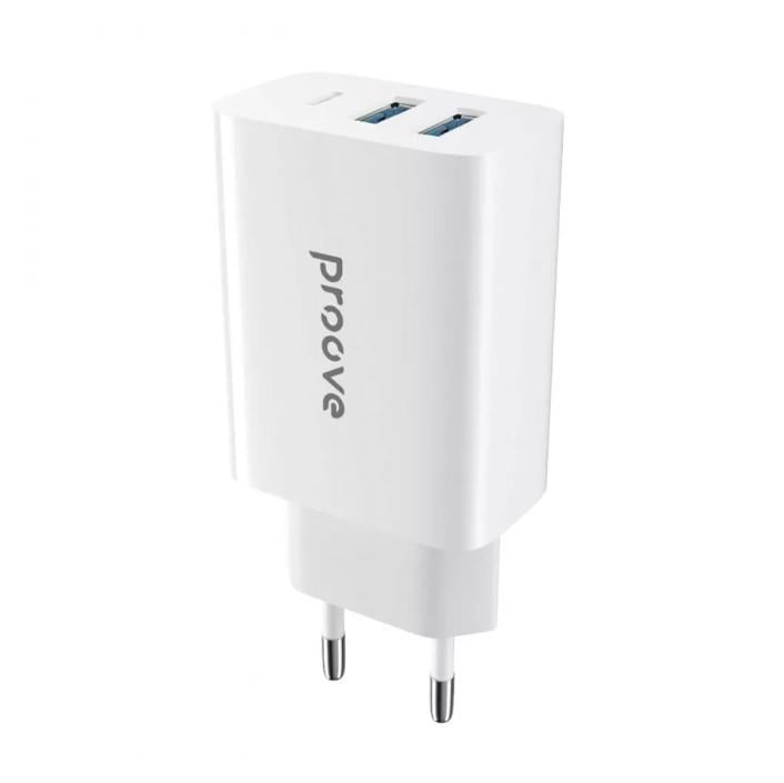 Зарядное устройство сетевой МЗП Proove Rapid 30W 2 USB + Type-C Белый