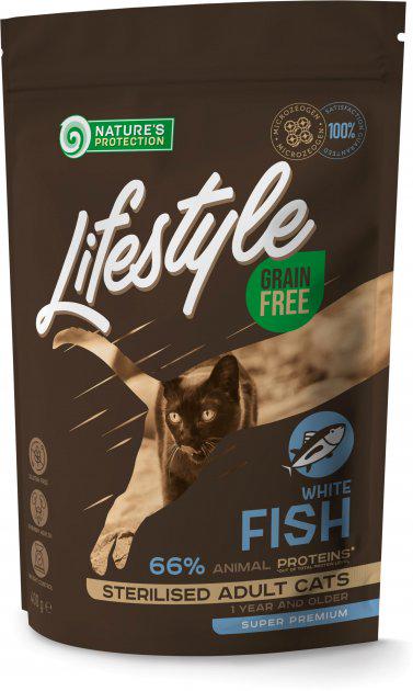 Корм сухий Lifestyle Grain Free White Fish Sterilised Cat беззерновий для стерілізованих дорослих котів з білою рибою 400 г - фото 1