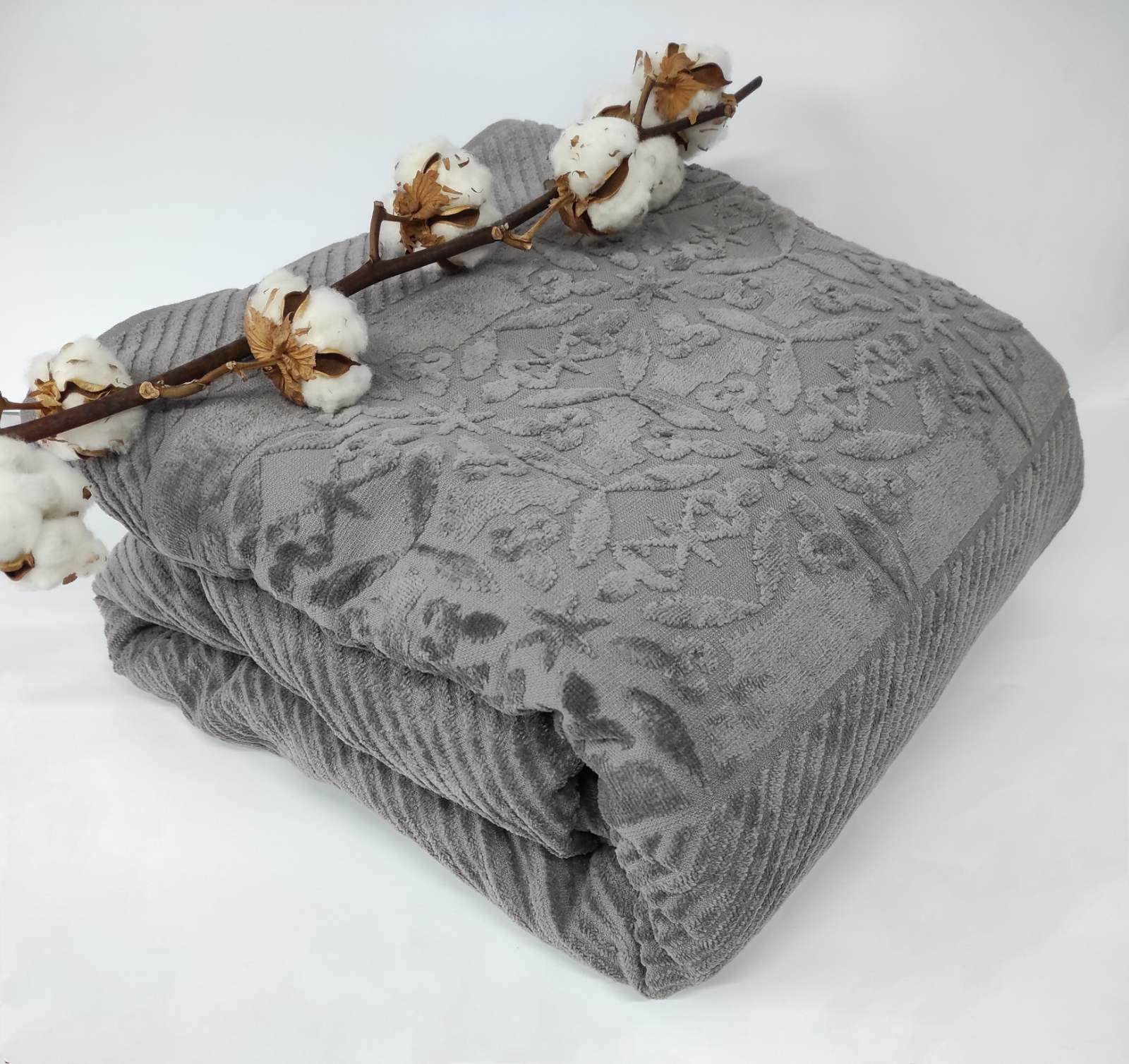 Простынь махровая Евро АЕ Cotton 220x240 см Серый (CN8040)