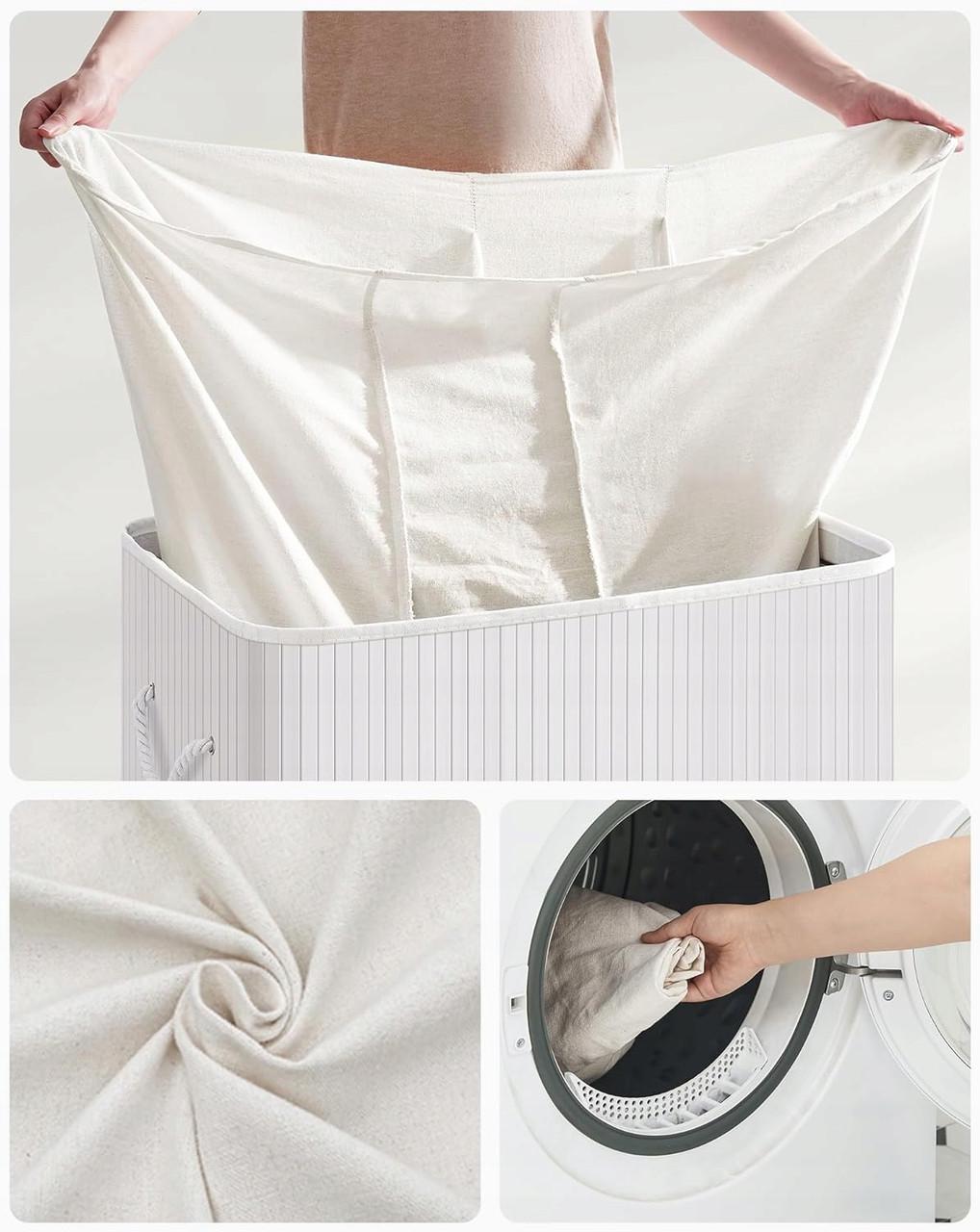 Корзина для белья Songmics бамбуковая 150 л Белый (2503817850) - фото 4 Корзина для белья Songmics бамбуковая 150 л Белый (2503817850) - фото 4