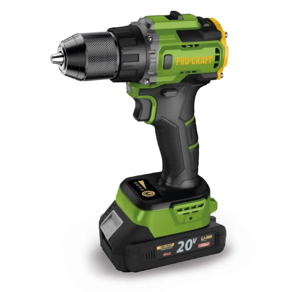 Шуруповерт аккумуляторный бесщеточный ProCraft PA18LiH с 1 аккумулятором Li-ion и зарядным устройством с кейсом