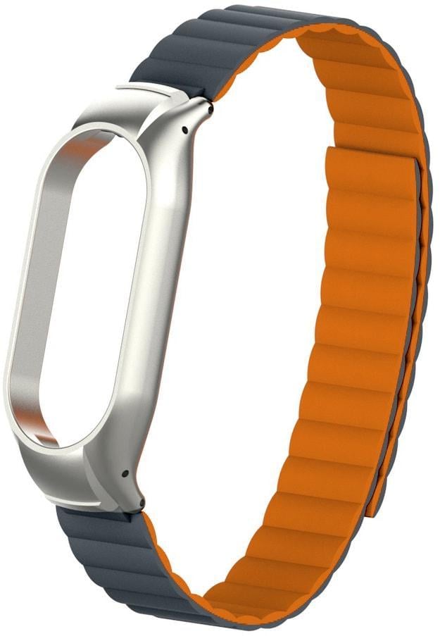 Ремешок Magneter для Mi Band 6 Grey/Orange (34136-60)