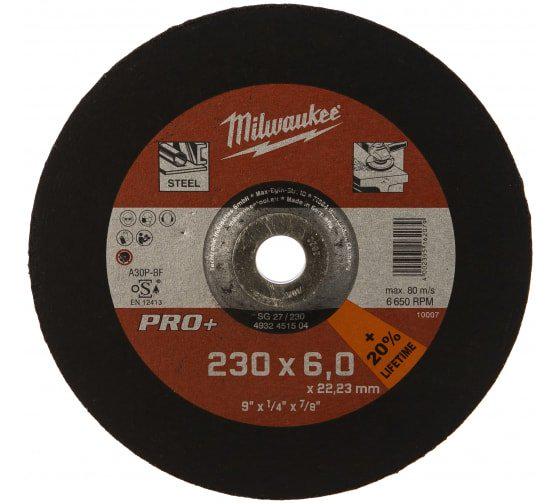 Диск шлифовальный по металлу Milwaukee SG 27/230 PRO 230х22,2х6 мм (4932451504)