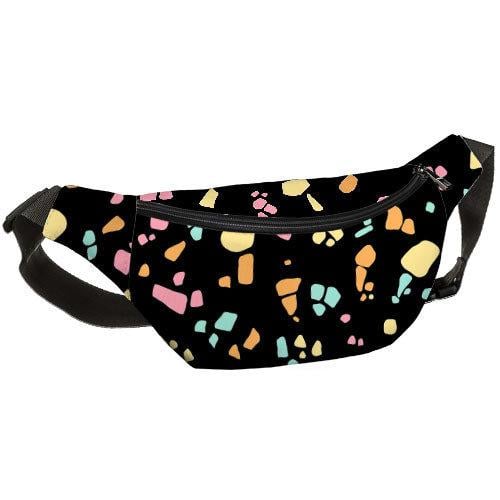 Сумка-бананка через плече та на пояс Presentville Bumbag Мозаїка чорна 27х16 см (BB_18J022_BL_BL)