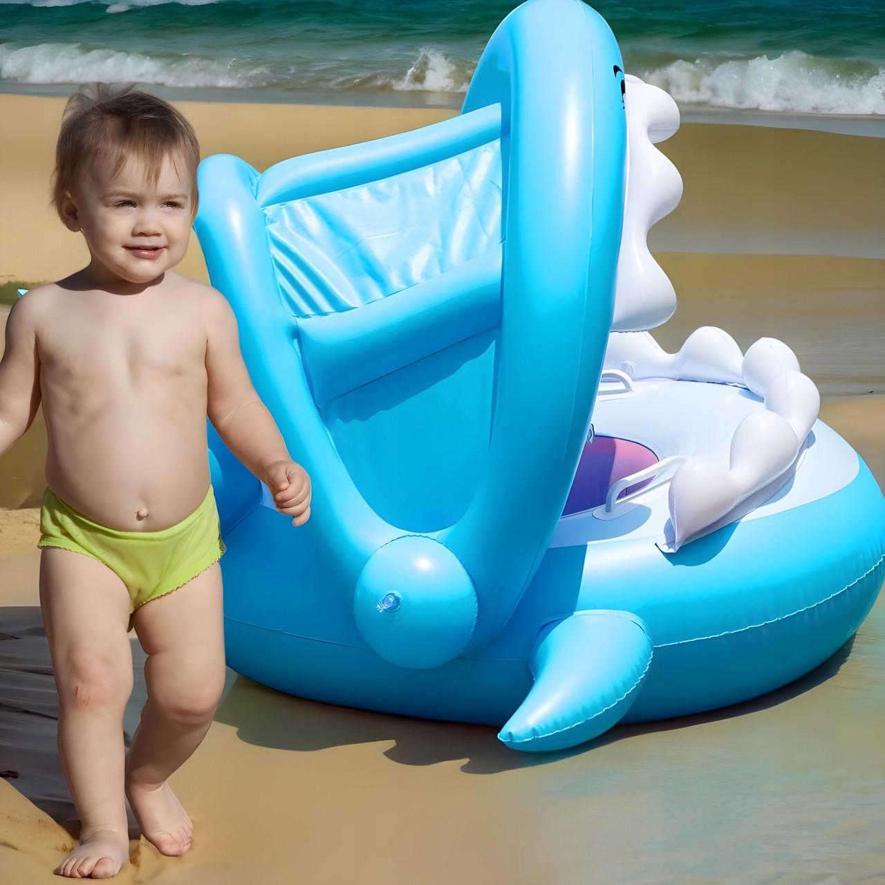 Понтон надувной для детей Акула с тентом 80x95 см (2344248484) - фото 7 Понтон надувной для детей Акула с тентом 80x95 см (2344248484) - фото 7