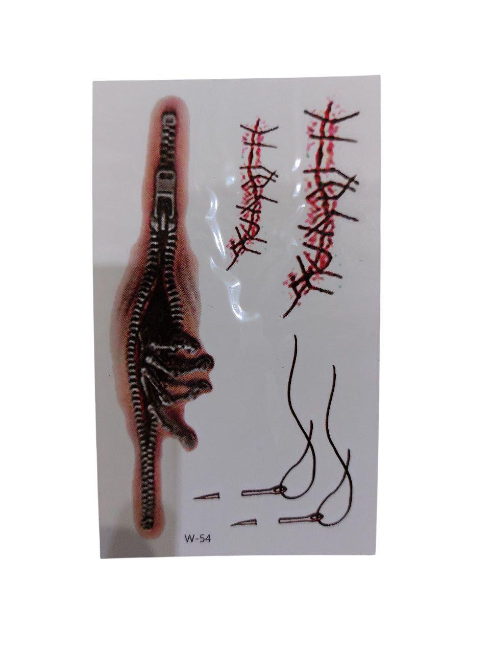 Наклейки тату Хэллоуин 10x6 см Красный (900036)