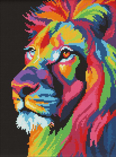 Алмазная мозаика Ideyka Яркий лев 30x40 см (Id-AMO20047)