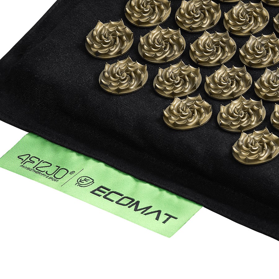 Килимок акупунктурний 4fizjo Eco Mat з подушкою 68x42 см Black/Gold (4FJ0179) - фото 3