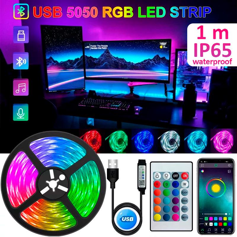 Світлодіодна LED стрічка Bluetooth USB 30 діодів 5В IP65 1 м - фото 2