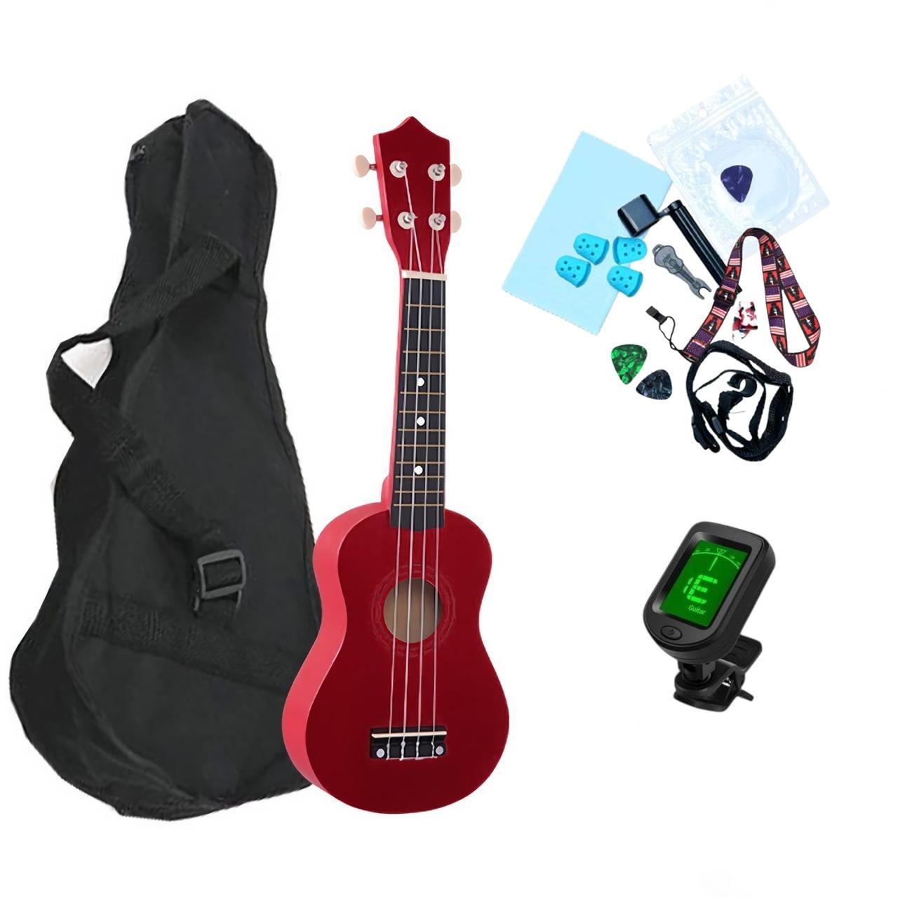 Комплект укулеле сопрано HM100-GB чехол/тюнер/комплект аксессуаров 21″ Dark Red (mrk2267)