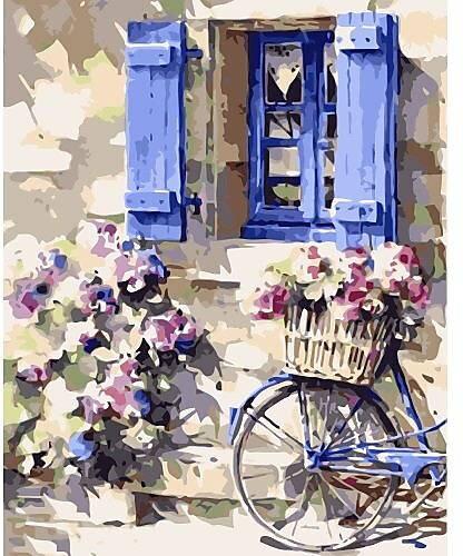 Набір для розпису за номерами Strateg Яскраве Віконце коробка бузкова 40х50 см (VA-0824КС-mt)