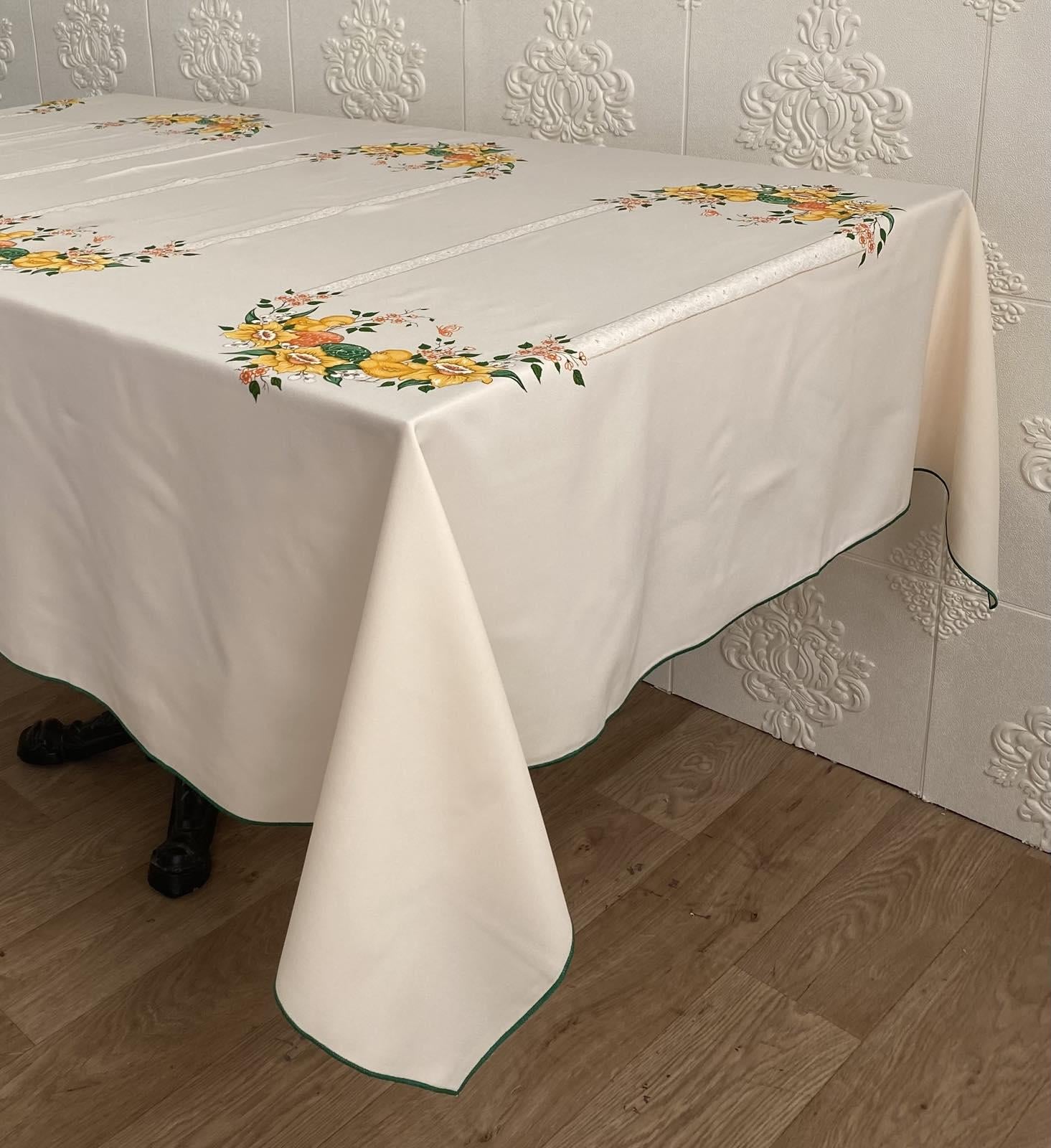 Скатерть пасхальная Print 145х220 Easter Eggs Green Cream (CN14234)
