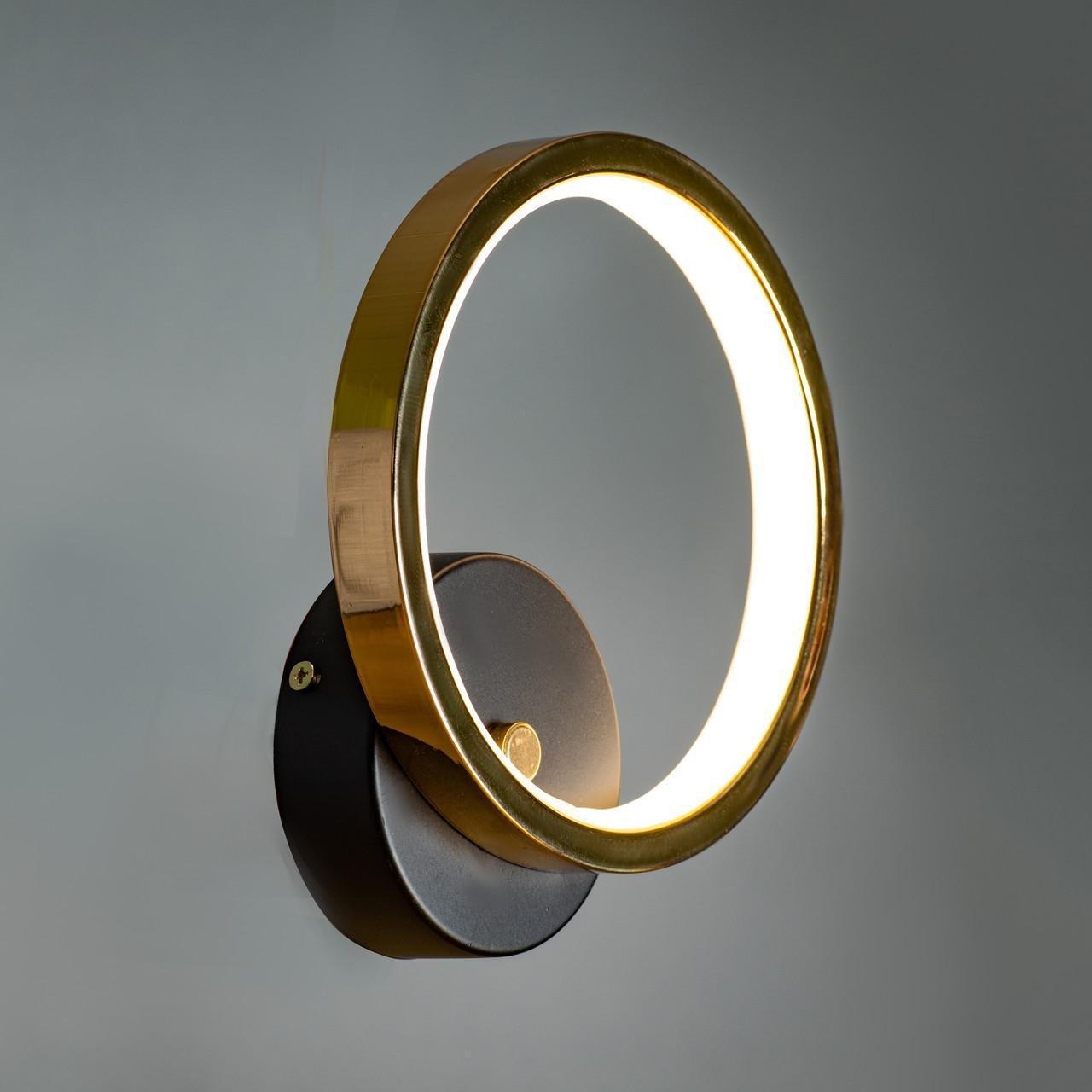 Бра светодиодное Svet 22W с плафоном-кольцом 3000/4100K Черный/Золотой (SY-7811/1W BK+GD) Бра светодиодное Svet 22W с плафоном-кольцом 3000/4100K Черный/Золотой (SY-7811/1W BK+GD)