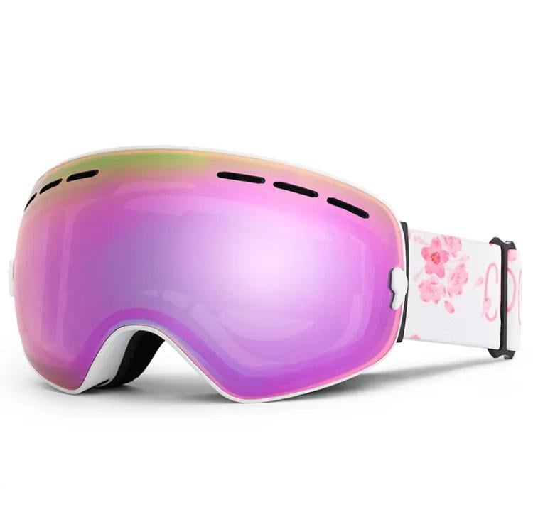 Маска для лиж і сноуборду Copozz GOG-201 Anti-Fog Ski White Pink (60007)