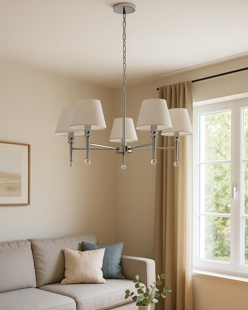 Люстра Edlin PL321168-5 Natano E14 5x12W IP20 Хром (28107569) - фото 2