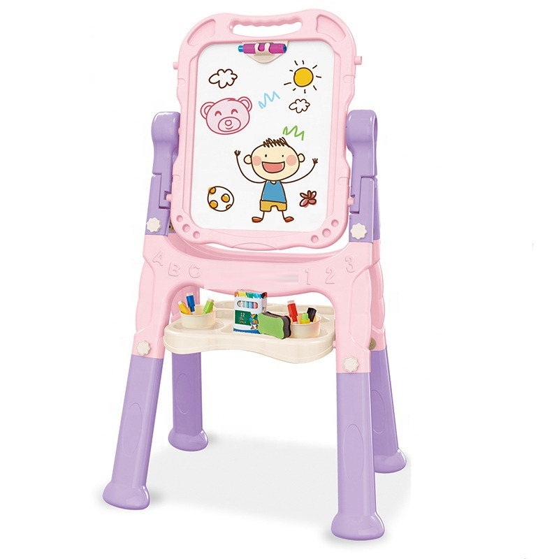 Набор SUNROZ Artist Drawing Board доска-мольберт с регулировкой по высоте 2в1 Розово-белый (SUN8568)