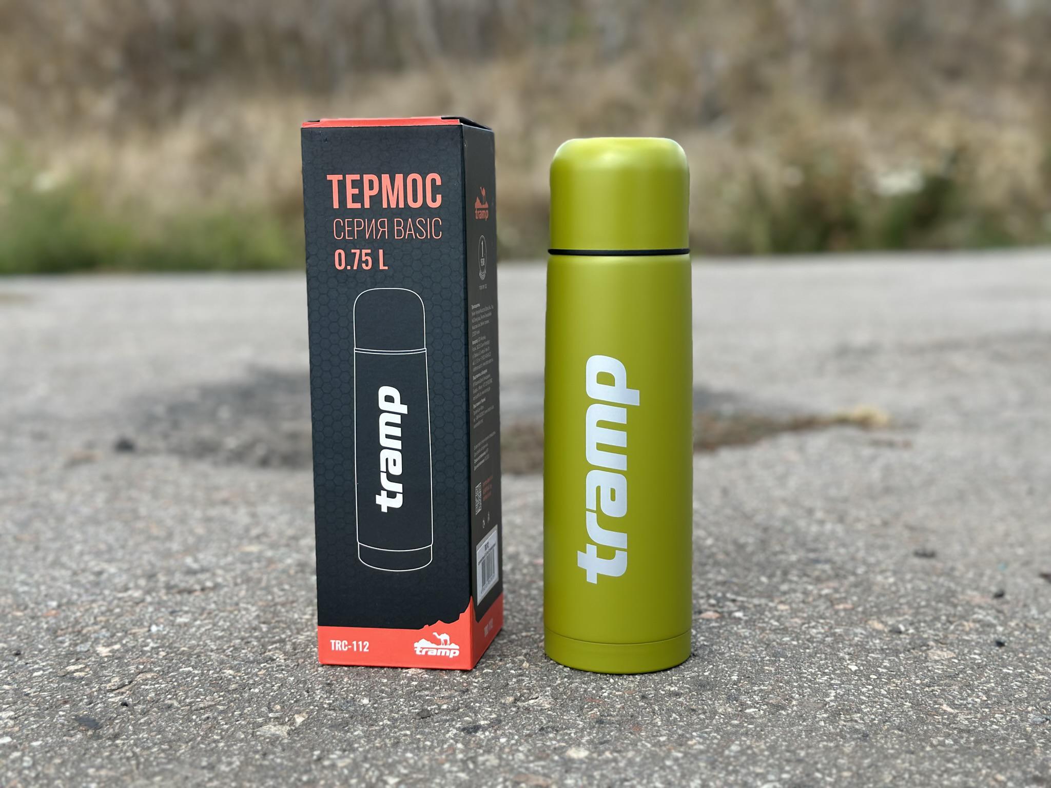 Термос для чая и напитков Tramp Basic с нержавейки держит 12 ч. 0,75 л (TRC-112-olive) - фото 4