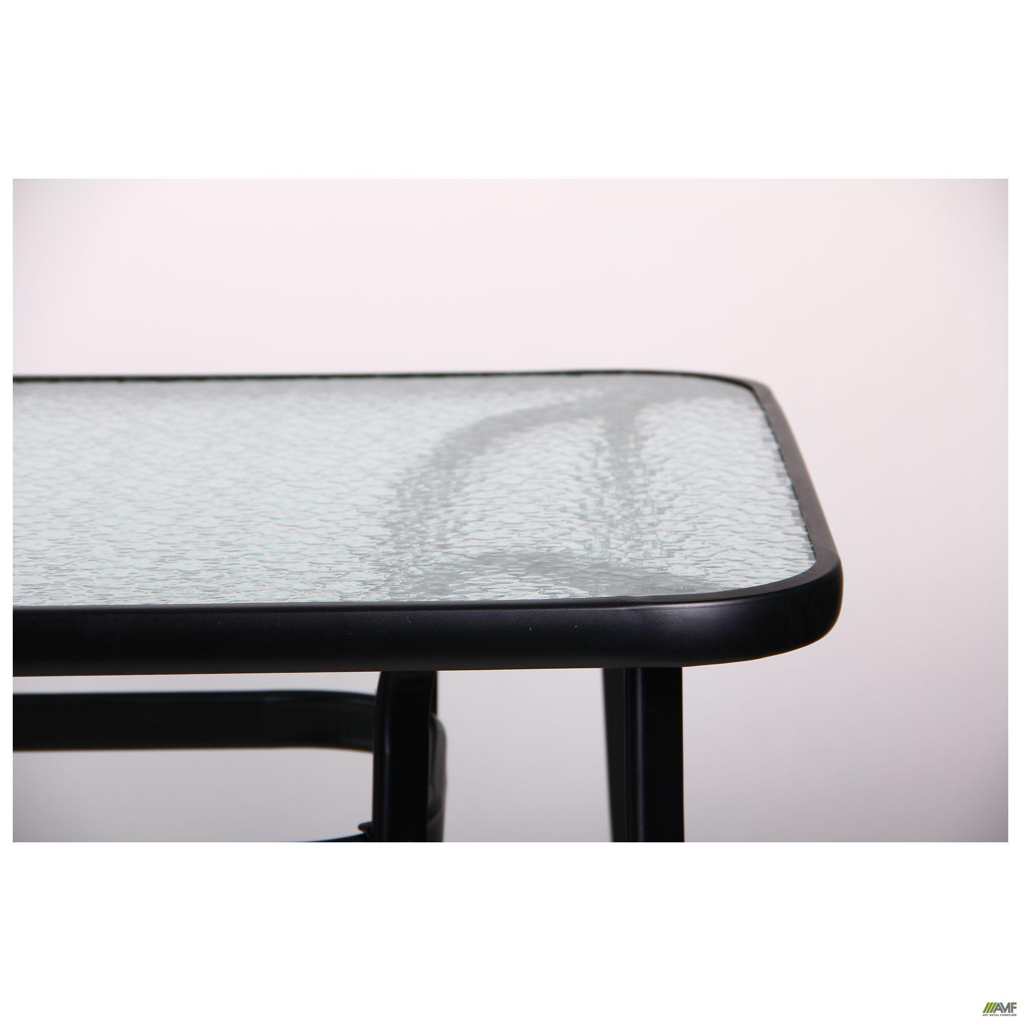 Обідній кухонний стіл AMF Cancun 710х1400х800 мм сталь/загартоване скло Чорний/Хвиля - фото 7 Обідній кухонний стіл AMF Cancun 710х1400х800 мм сталь/загартоване скло Чорний/Хвиля - фото 7