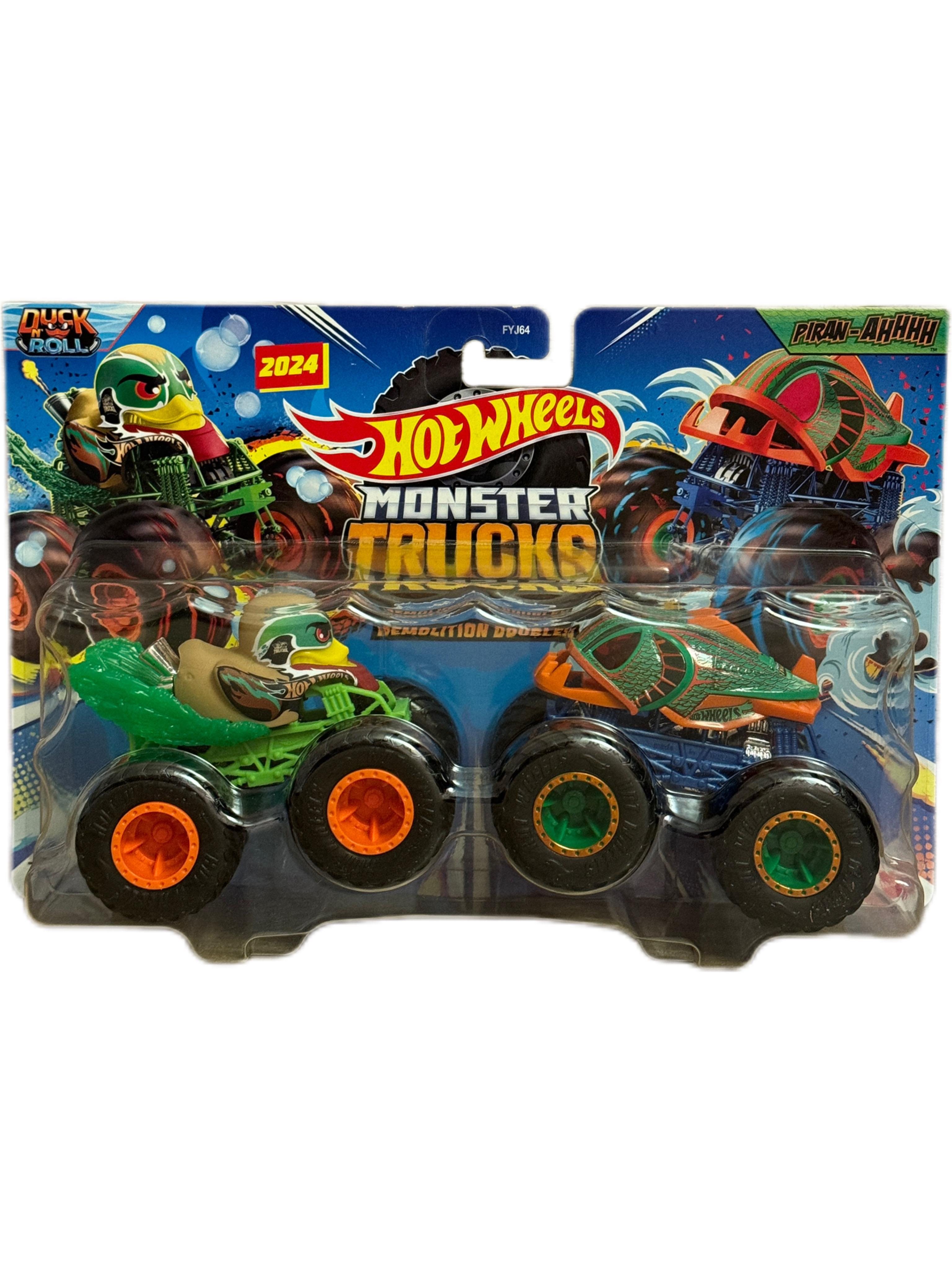 Набор машинок Hot Wheels Monster Trucks Demolition Doubles Duck N' ROLL vs Piran-Ahhhhh 2024 (15013093)