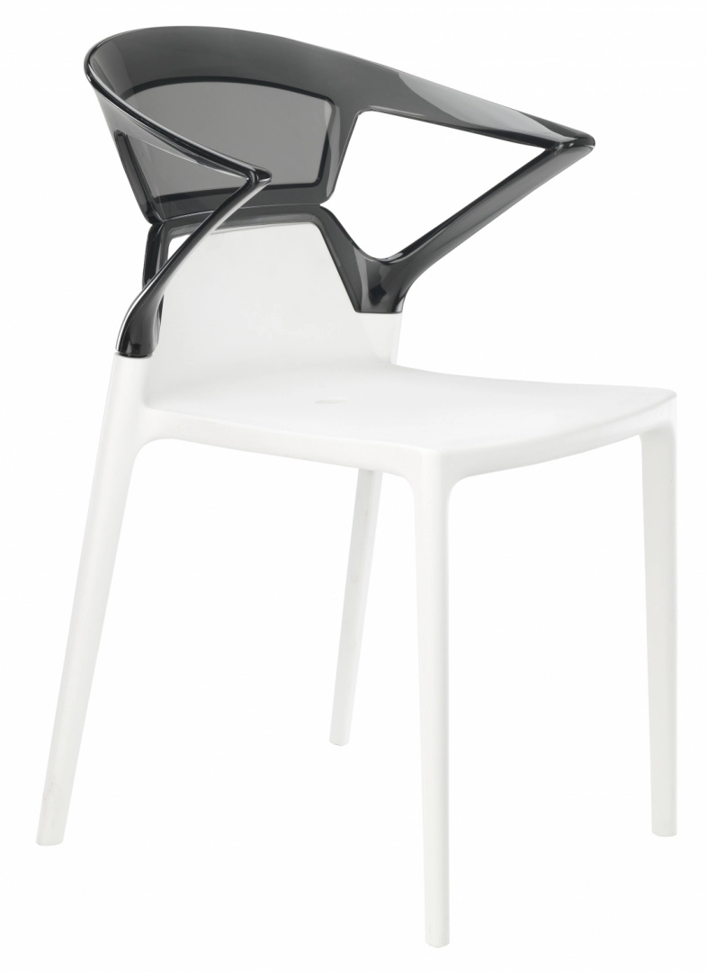 Кресло Litolan Papatya Ego-K Белое сидение Прозрачно-дымчастый (DR002027)