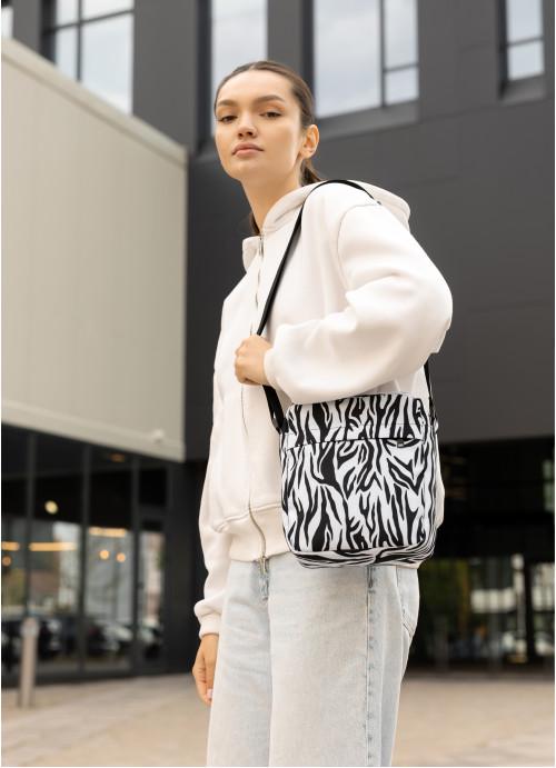 Женская сумка-мессенджер Sambag Zebra тканевая (1126019723)