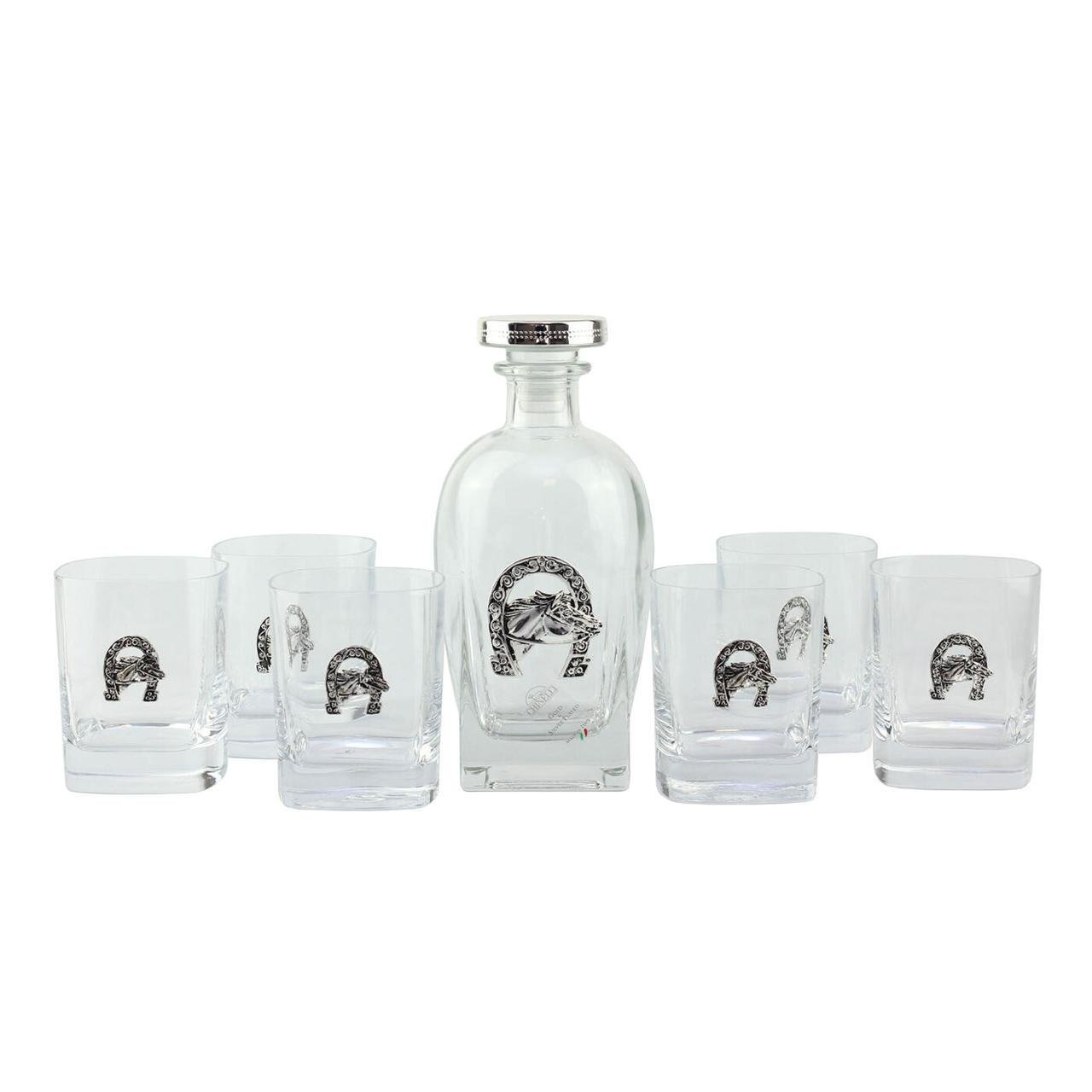 Набор для виски Подкова графин серебро 6 стаканов 7 предметов