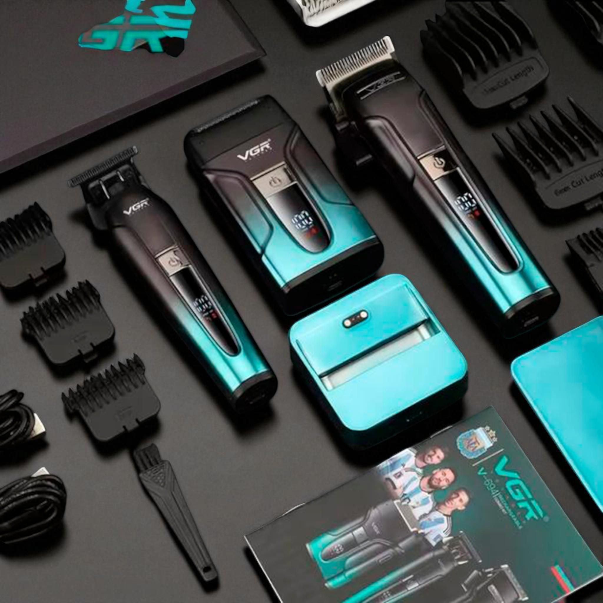 Набор VGR 3в1 V-694 Машинка для стрижки аккумуляторная clipper/триммер/электробритва Blue (E_V-694Blue) - фото 8 Набор VGR 3в1 V-694 Машинка для стрижки аккумуляторная clipper/триммер/электробритва Blue (E_V-694Blue) - фото 8