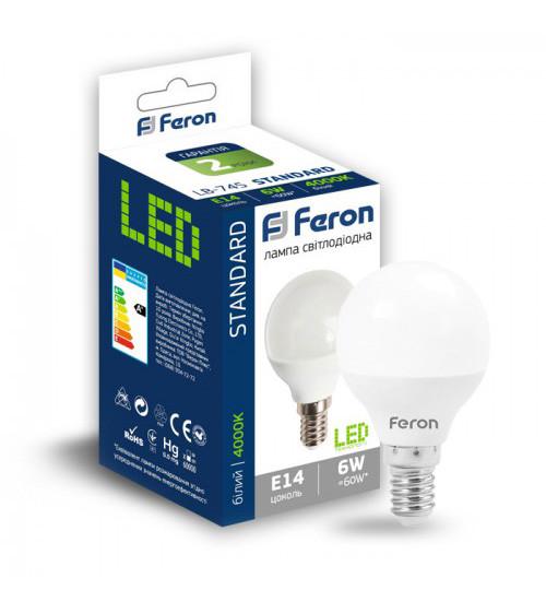 Лампа cвітлодіодна Feron LB-745 12LED E14 6W 4000K (25672) - фото 2