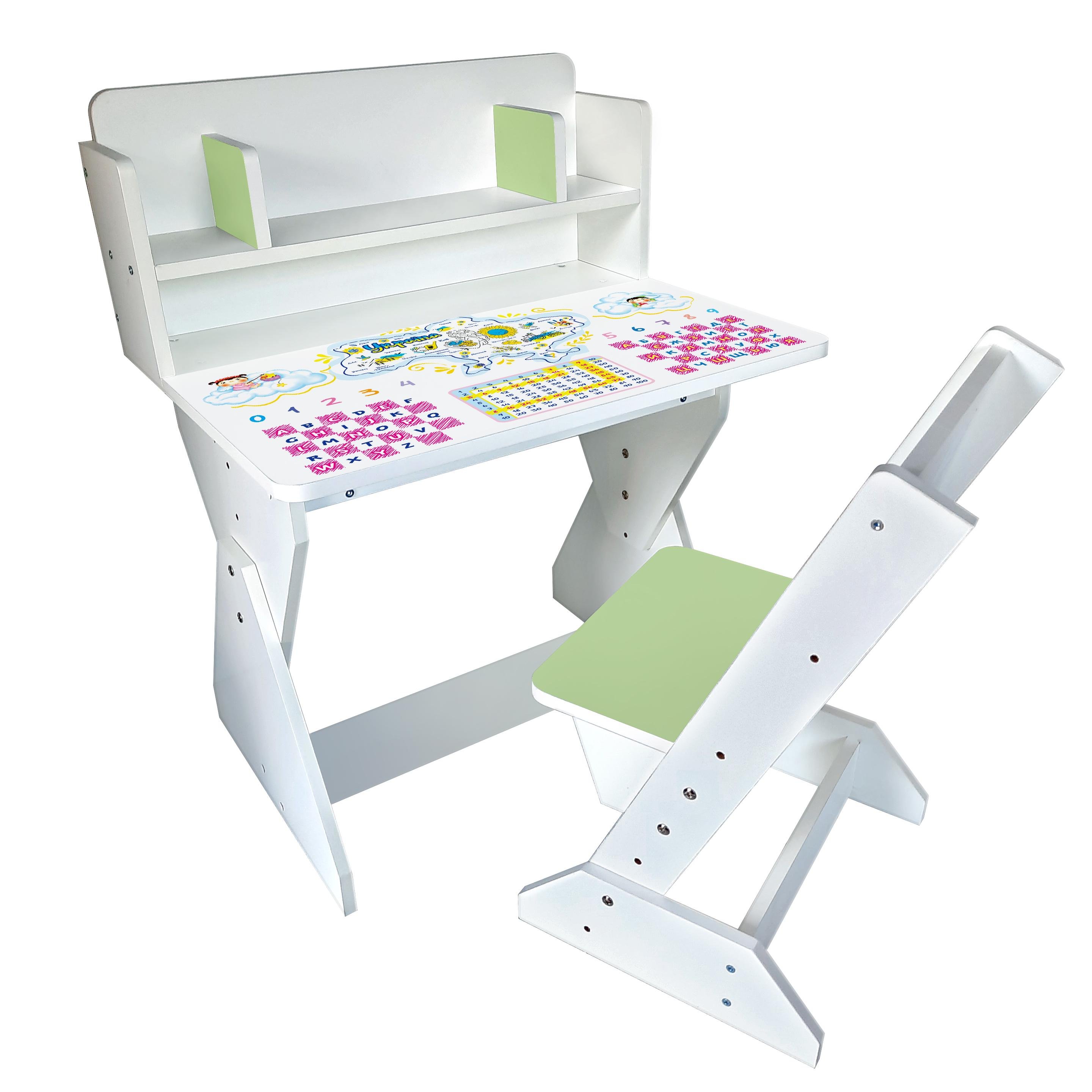 Парта со стульчиком Holy Wood П01 регулируемая с рисунком Карта Украины (18137362)
