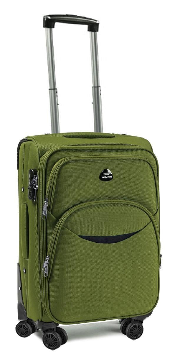 Валіза тканинна Wings 1708 мала 4 колеса Оливковий (Vt00261)