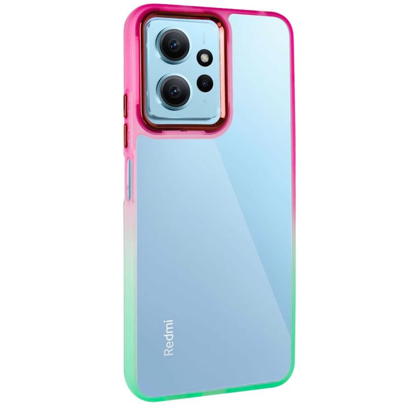 Противоударный Чехол TPU+PC Fresh sip series для Xiaomi Redmi Note 12 4G Салатовый/Розовый