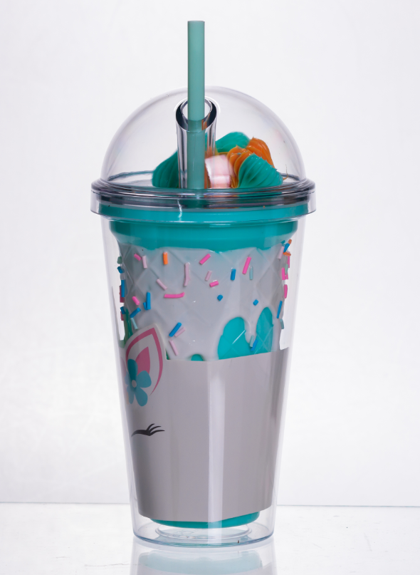 Склянка багаторазова Єдиноріг з кришкою та трубочкою 400 мл Бірюзовий (HP-18-1TU) - фото 3 Склянка багаторазова Єдиноріг з кришкою та трубочкою 400 мл Бірюзовий (HP-18-1TU) - фото 3