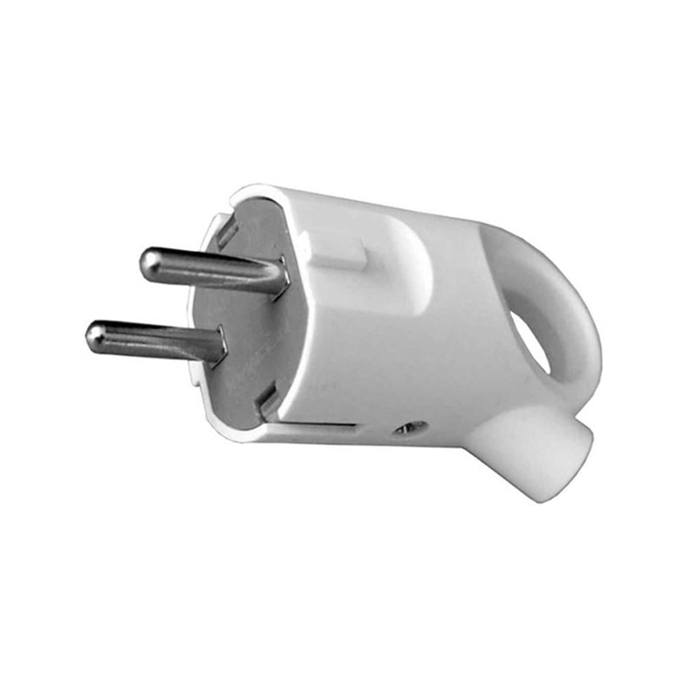 Вилка кутова Neomax із заземленням із вушком пластик 220 В 16 А Білий (NX1006)