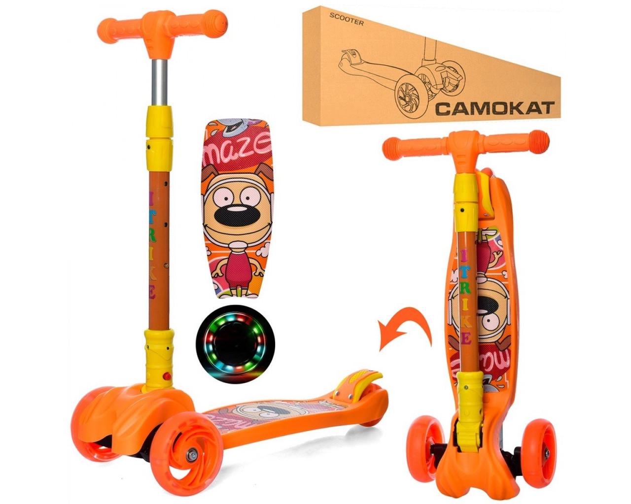 Самокат дитячий триколісний складний iTrike Maxi JR 3-060-11-GR (JR3-060-11-GR) - фото 2