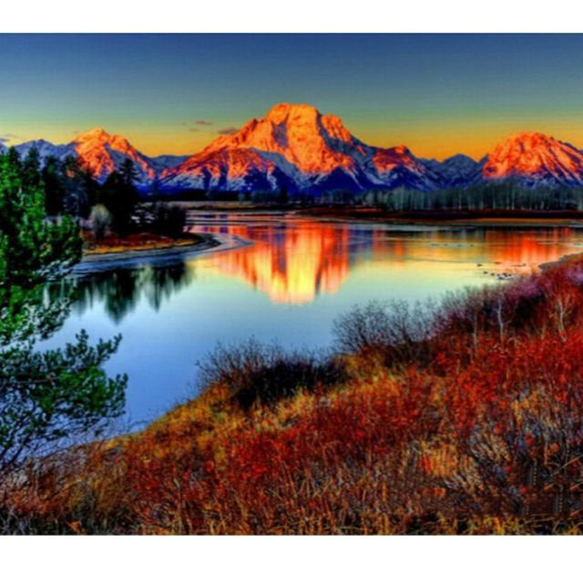 Алмазная вышивка мозаика Diy Горное озеро 30х40 см DZDP791