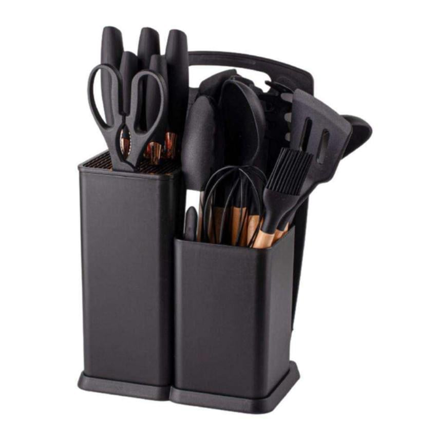 Набор кухонных принадлежностей на подставке Kitchen Set с доской 19 предметов