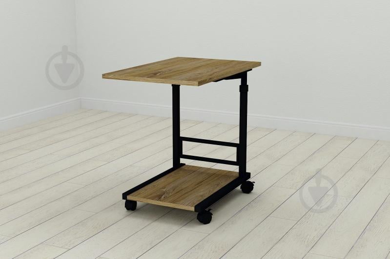 Стол приставной Ferrum-decor Френу 62x40x60 металл Черный ДСП Дуб Таверна 16мм (FRE0006)