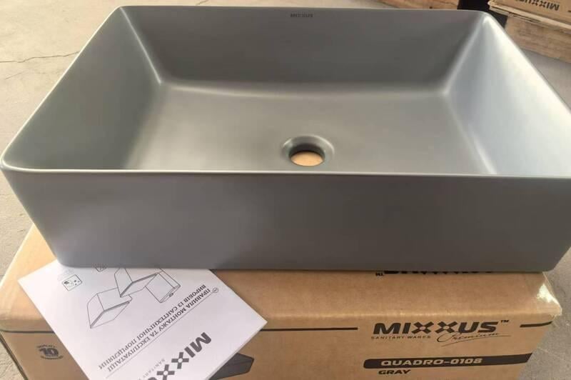 Раковина накладная Mixxus Premium QUADRO-0108 550x390x145 мм Gray (MP6652) - фото 3 Раковина накладная Mixxus Premium QUADRO-0108 550x390x145 мм Gray (MP6652) - фото 3