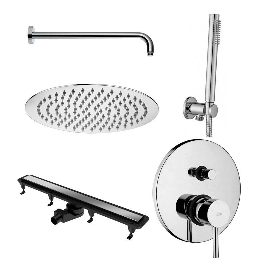 Душевая система скрытого типа Paffoni KIT SK015CR WSB с верхним душем Хром (173552)