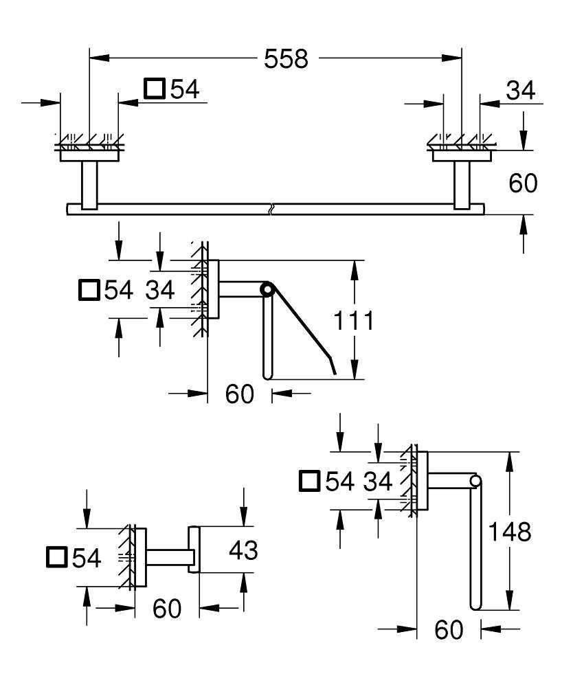 Набір аксесуарів для ванної Grohe QuickFix Start Cube 41115000 Хром (164259) - фото 2