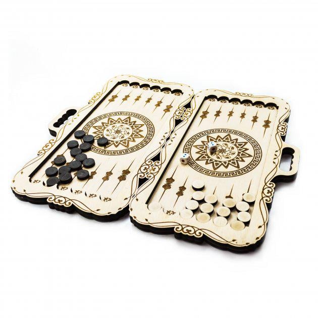 Нарды с гравировкой LaserPro 40х40 см из фанеры