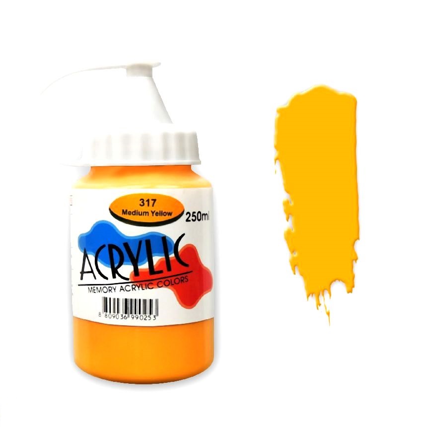 Краска акриловая Memory professional 250 мл Желтый лимонный