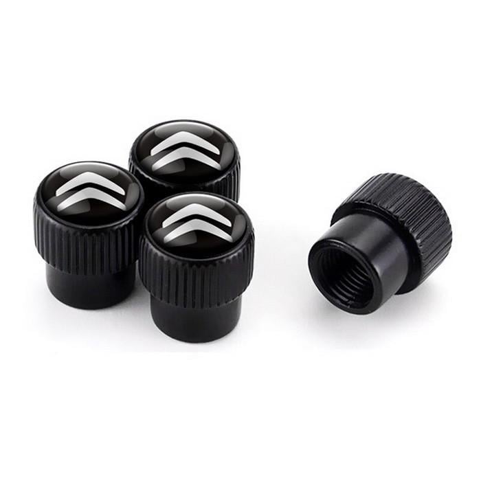 Набор защитных колпачков на ниппель SUNROZ Caps для Citroen Premium Style Black Ситроен 4 шт. (A-67637)