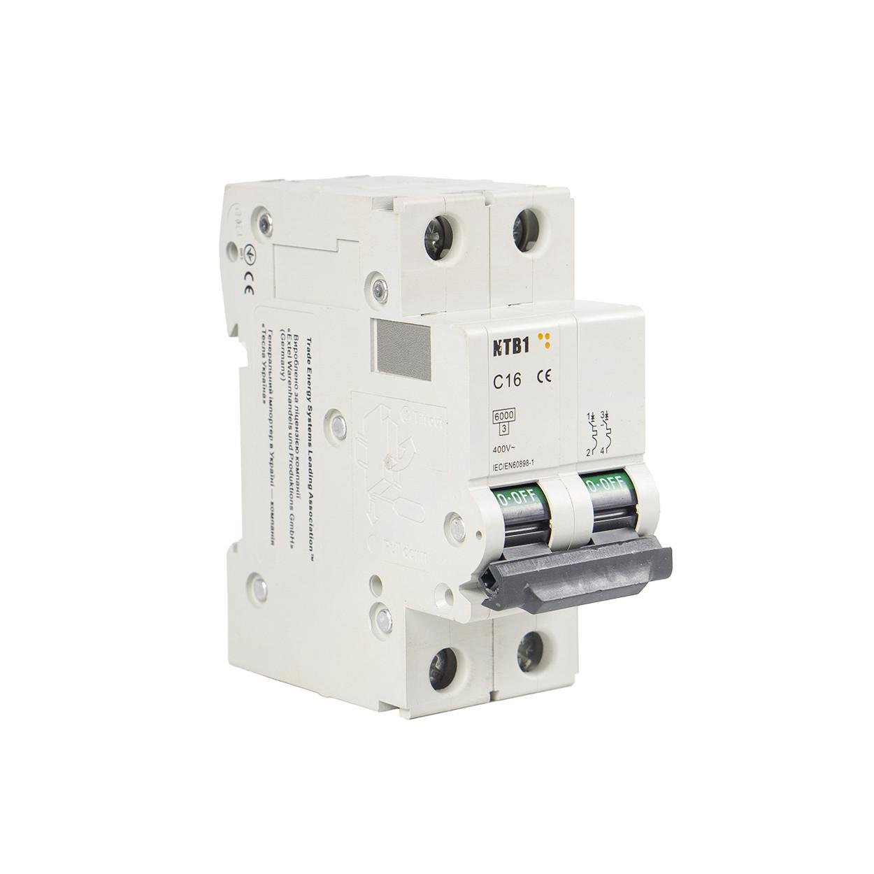 Автоматичний вимикач TESLA NTB1 C16 2P 16А (100) - фото 4 Автоматичний вимикач TESLA NTB1 C16 2P 16А (100) - фото 4