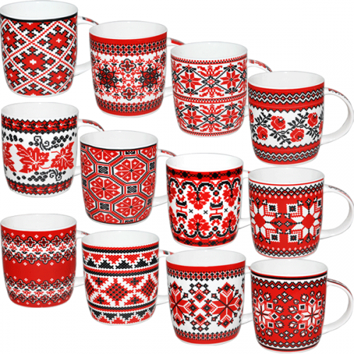 Набор чашек SNT Вышиванка 360 мл 12 шт. (2183-1)