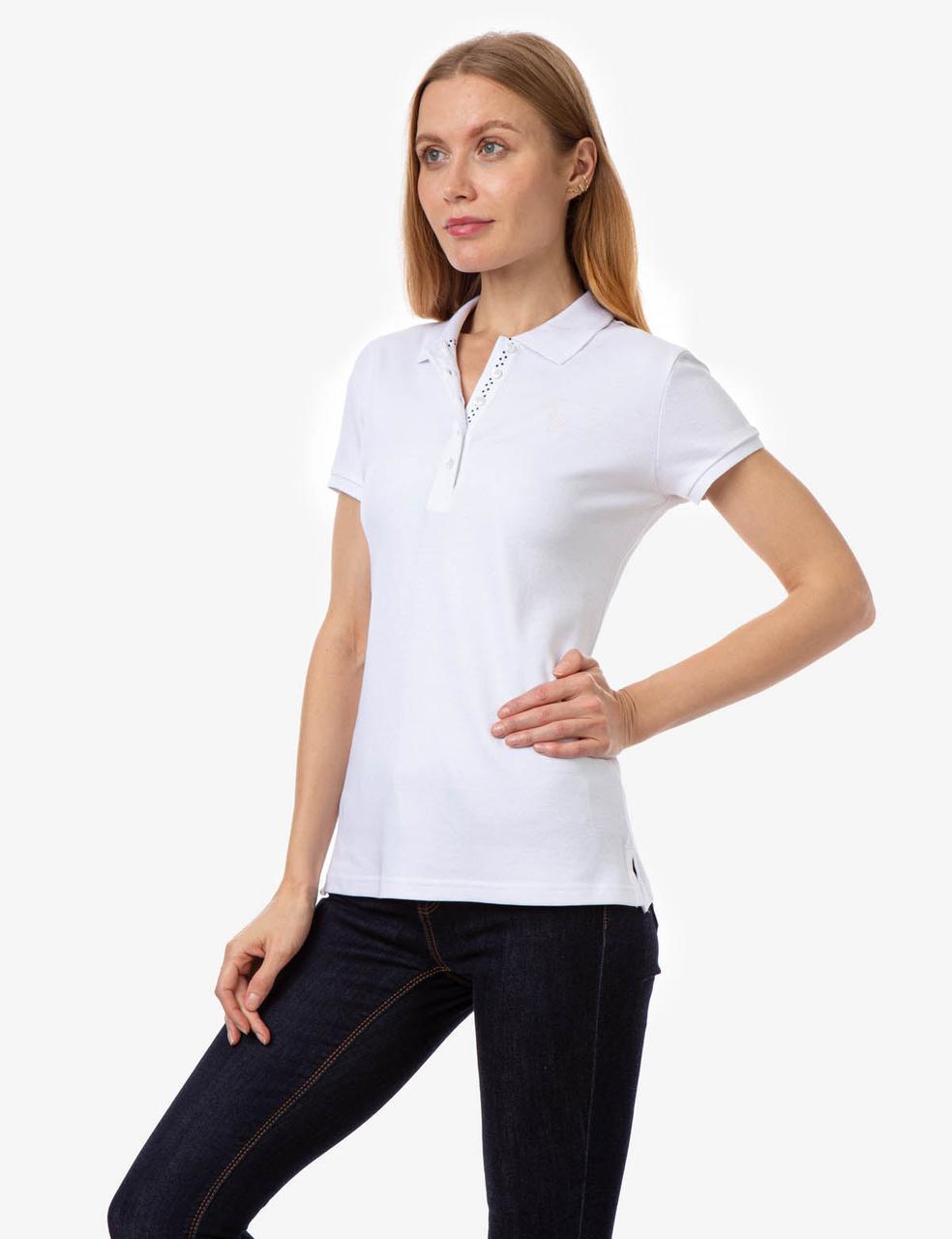 Футболка поло жіноча U.S. Polo Assn INTERLOCK Shirt L Білий (2153288988)