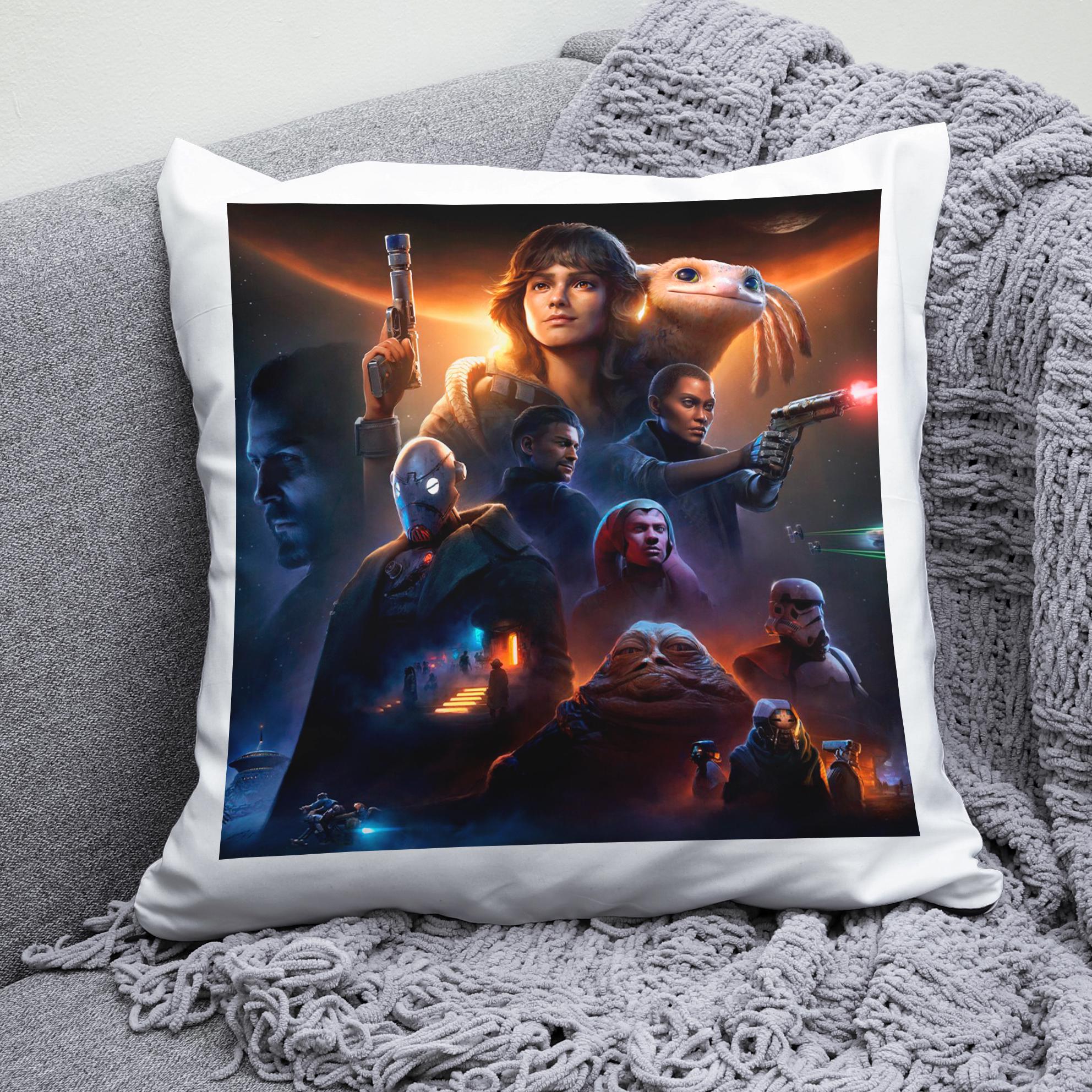 Плюшевая подушка квадрат с принтом игры Star Wars Outlaws